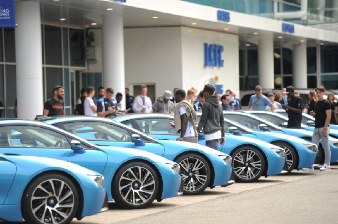 CARS AT lCFC. aLL PLAYERS GET A NEW bmw I8.PICTURE Beth Walshcopyright